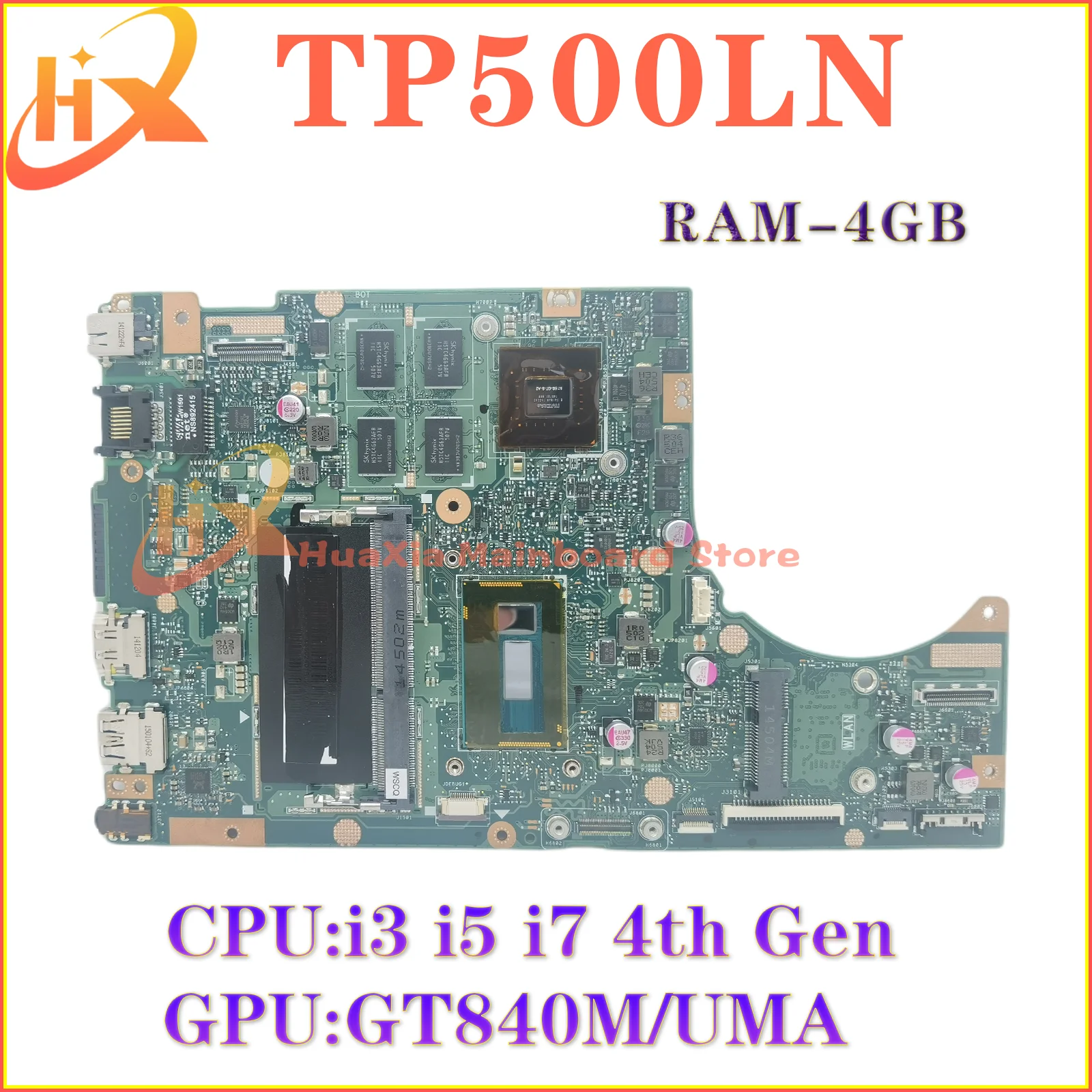 

Notebook Mainboard For ASUS TP500LD TP500L TP500LN J500LA TP500LB TP500LA Laptop Motherboard I3 I5 I7 4GB-RAM GT840M/UMA