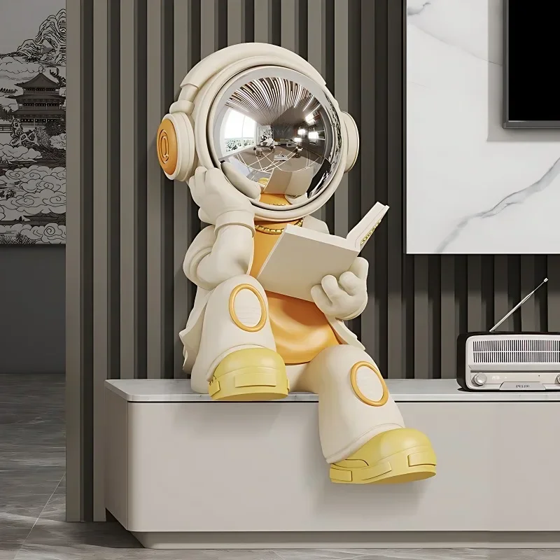 Creative Reading Astronaut Activity Figure Resin Sculpture Desktop Decoration Accessories,sound System,home Decorationpiggy Bank - Image 3