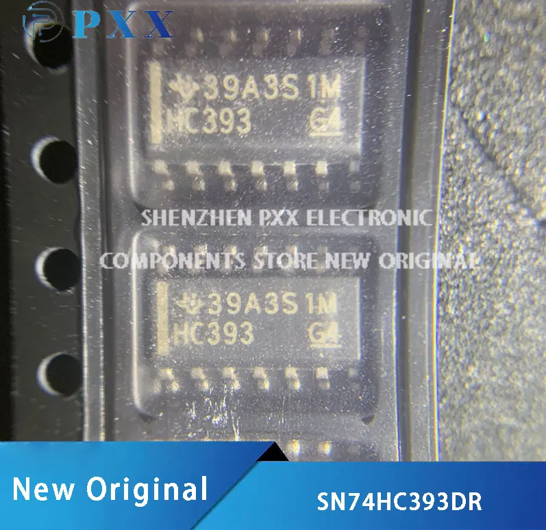 5Pcs New 100% Original SN74HC393DR  Dual 4-Bit Binary Counter  14-SOIC