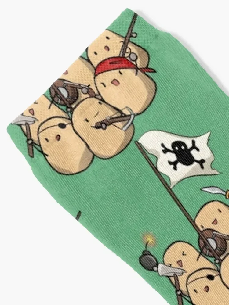 Potato Pirates Crew Socks men cotton high quality FASHION with print heated Socks Man Women's