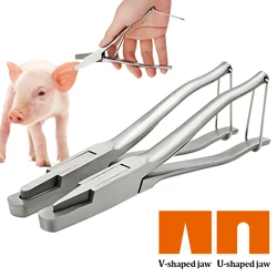 Stainless Steel Pig Ear Notcher Plier Livestock Farm Animal V Shape U shape Clamp Ear Mark for Pig Farm Equipment Kit Tool