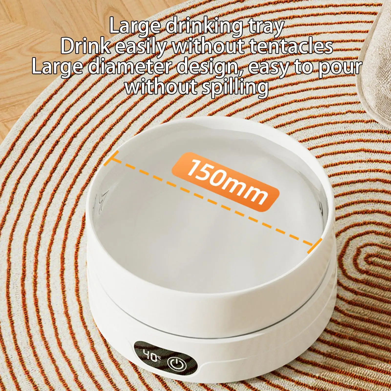 Heated Pet Bowl 4 Temperature Settings Thermal Water Dish For Dogs Cats Winter Warm Drinking Plate Animals Chickens Ducks Birds