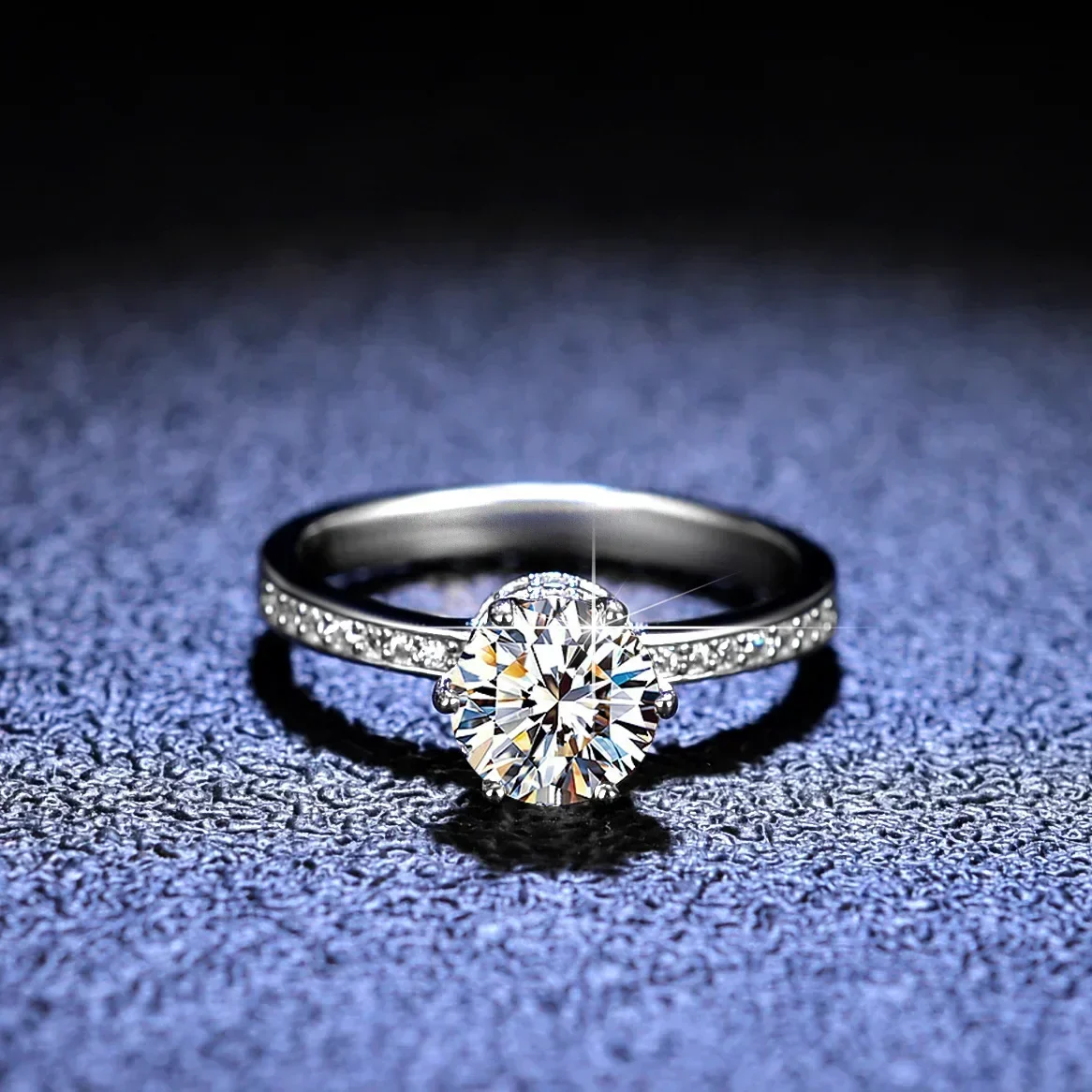 

1 Carat D Color VVS1 Moissanite Rings for Women Luxury Eternal 18K White Gold Rings Sparking Diamond Band Luxury Jewelry GRA