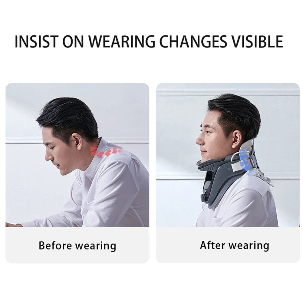 Adjustable Cervical Neck Traction Device for Effective Spine Alignment - Ideal Neck Brace for Men/Women