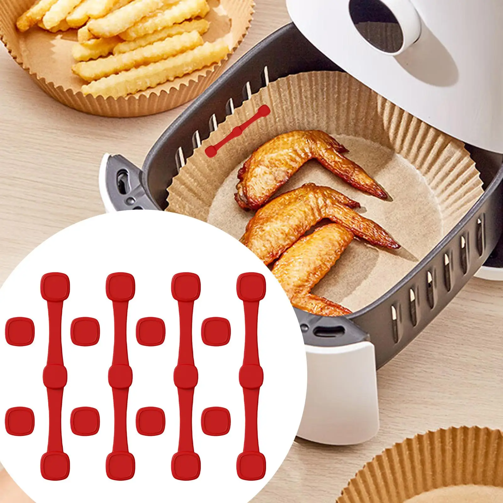 4Pcs/set Air Fryer Magnet Air Fryer Fixation Silicone Buckle Prevent Paper From Covering Kitchen Baking Accessories
