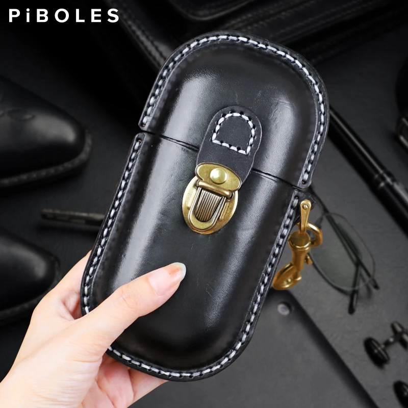 Retro Thicken Genuine Leather Glasses Case Portable Eye Glasses Pouch Sunglasses Bag Protective Glasses Box for Men Women