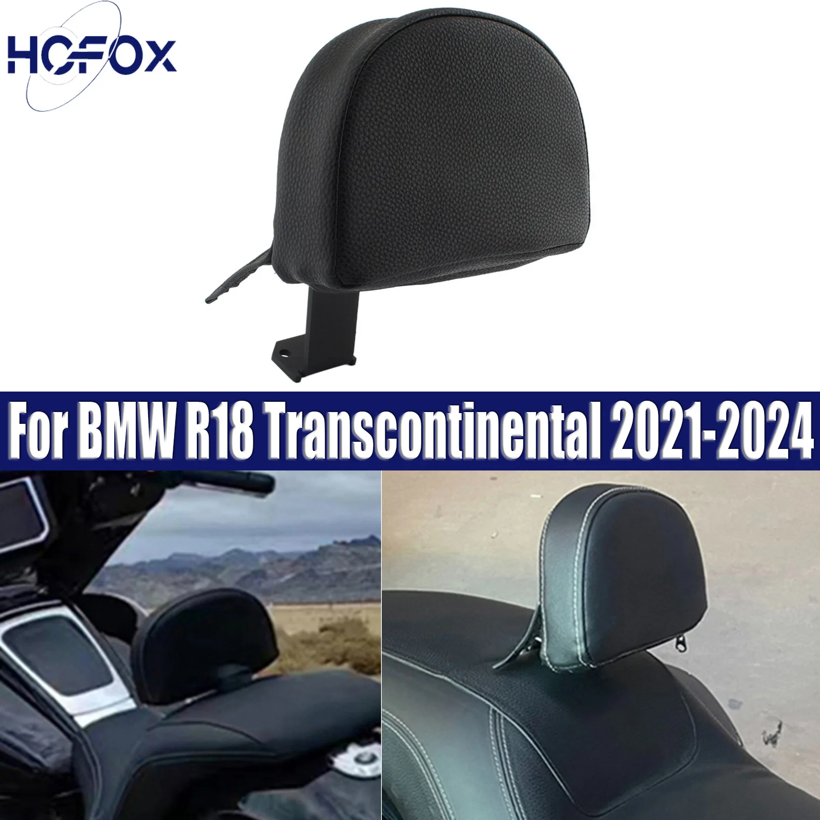 Motorcycle Driver Backrest Sissy Bar Pad Rider Seat Middle Rest Cushion For BMW R18 Transcontinental 2021-2024