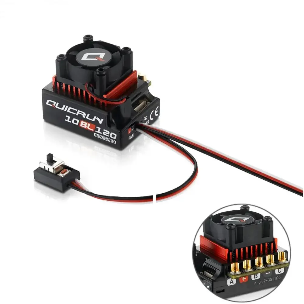 BoMassHobbywing QUICRUN Sensored 10BL120 120A /10BL60 60A 2-3S Lipo Speed Controller Brushless ESC For 1/10 1/12 RC Car Toy Spar