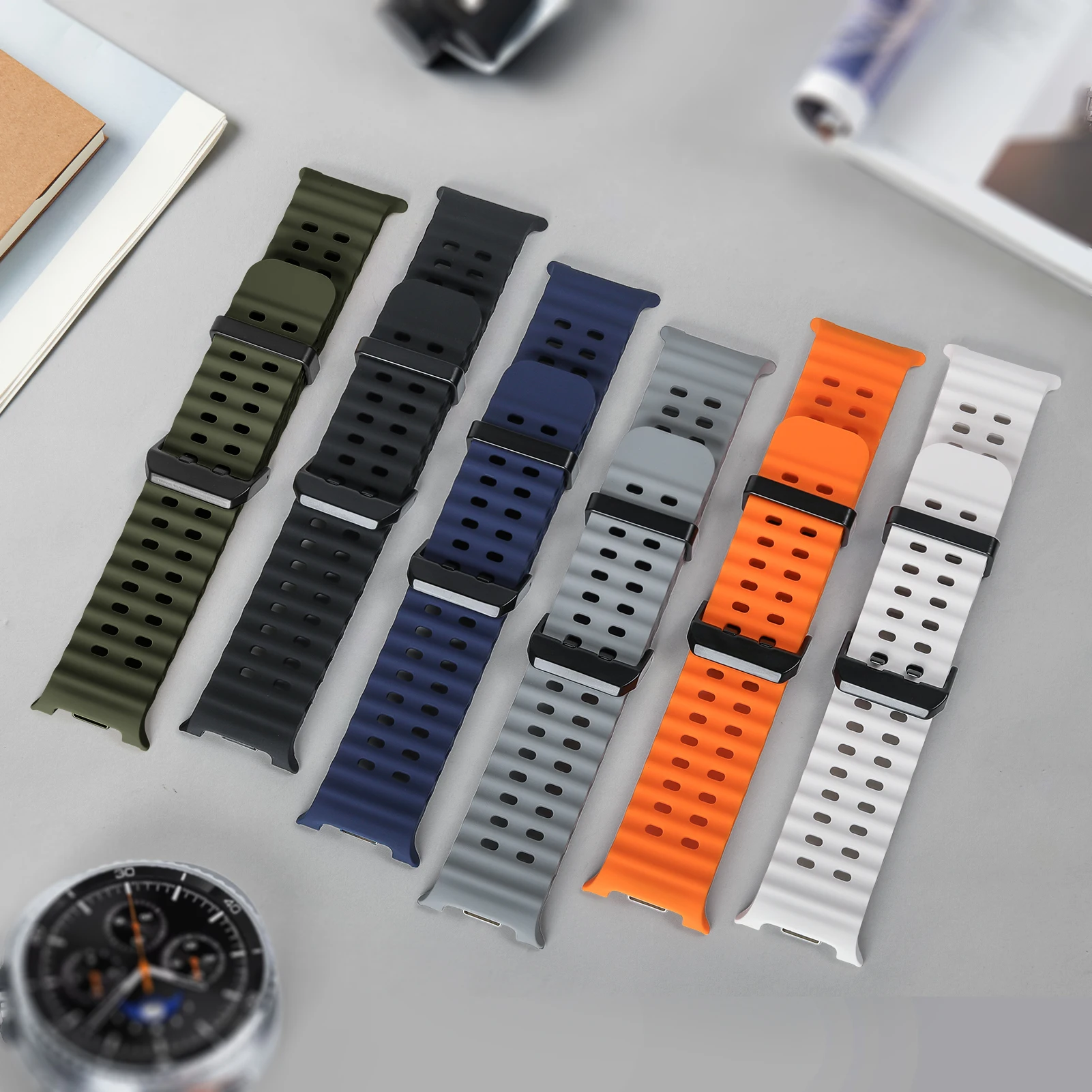 Gummiband für Samsung Galaxy Watch 8 Classic 46 mm 8 40 mm 44 mm Sport Silikon Ocean Gürtel Correa Bracele Galaxy Watch 8 Armband