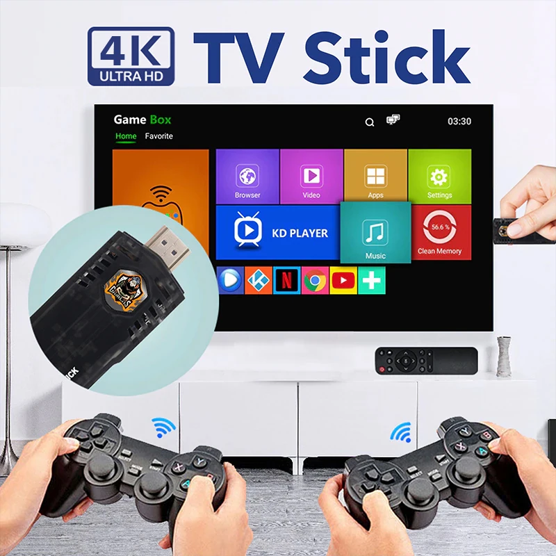 BOXPUT X8 Mini Smart TV Stick Android 10.0 Game TV Stick 4K 10000 Retro Games Dural System WiFi Portable TV Box Game Consoles