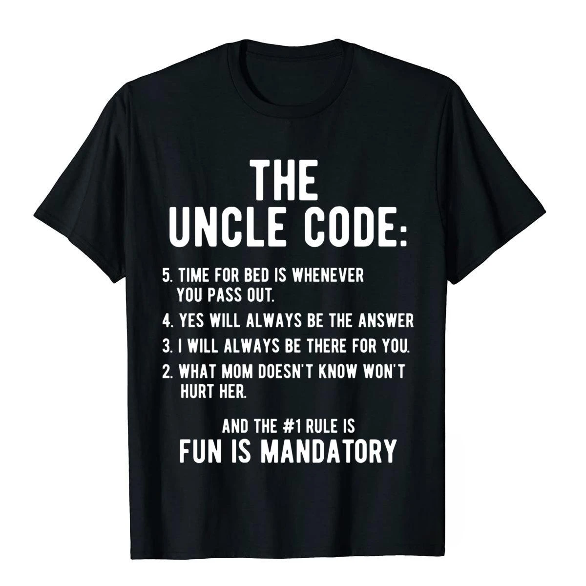 New The Uncle Code Cool T-Shirt Funny Uncle Gifts From Niece Nephew Unique Tops Tees Graphic Unisex Style Shirts for Mens Women