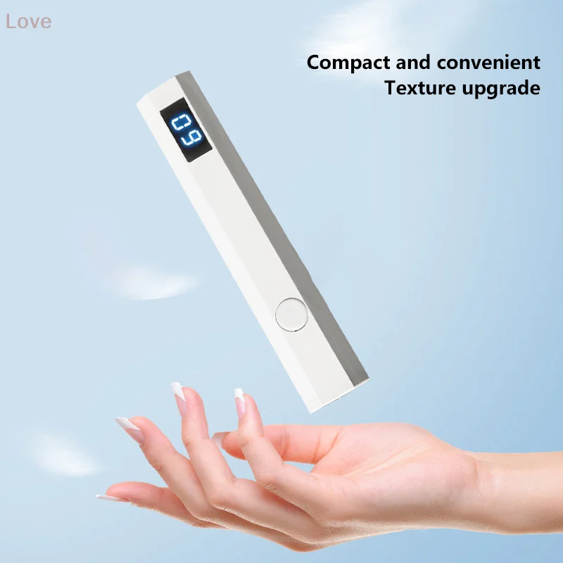 

[L&P] Portable Mini Handheld Nail Lamp Screen Display Quick Dry Gel Polish Nail Home Salon Manicure Tools Uv Nails Light