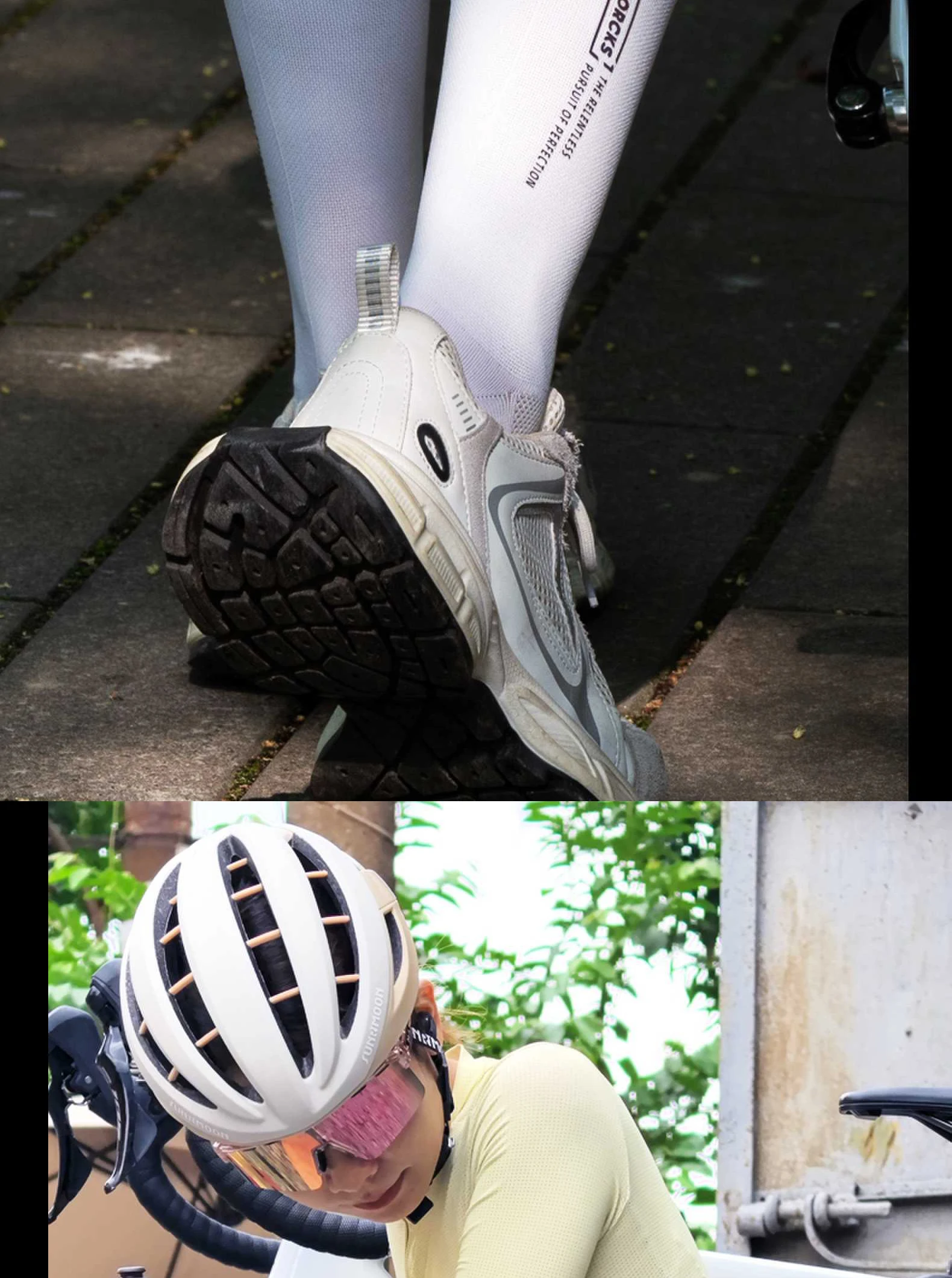 Sporcks Bunte, hochreflektierende Radsocken, Fahrradsocken für Rennrad, Mountainbike, Sportsocken, atmungsaktiv, verschleißfest, bequeme mittelhohe Socken, Sr-03 – Detail 7