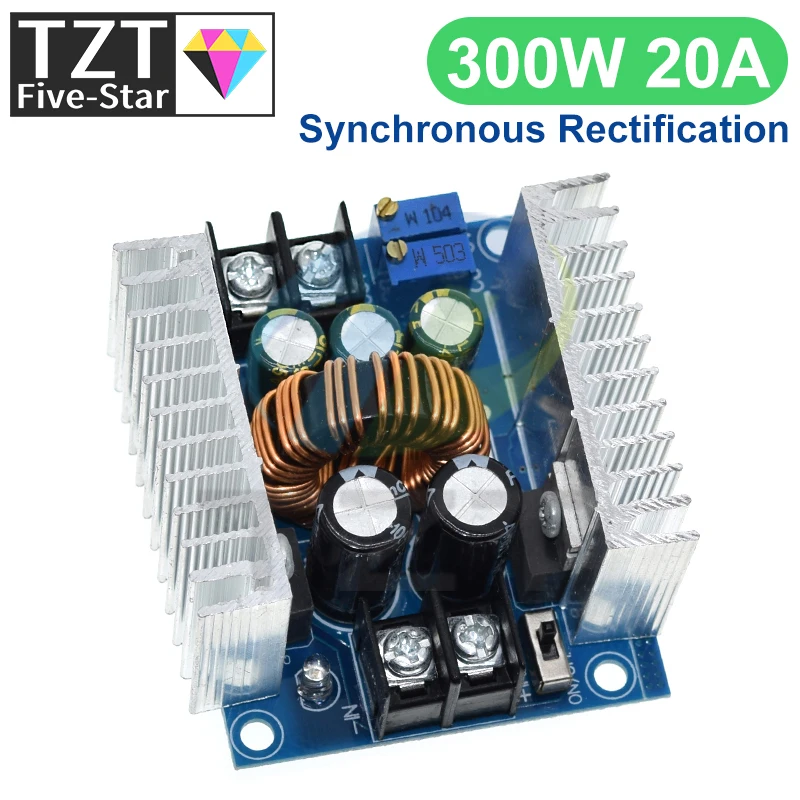 300W 20A DC-DC Buck Converter Step Down Module Constant Current LED Driver Power Step Down Voltage Module Electrolytic Capacitor