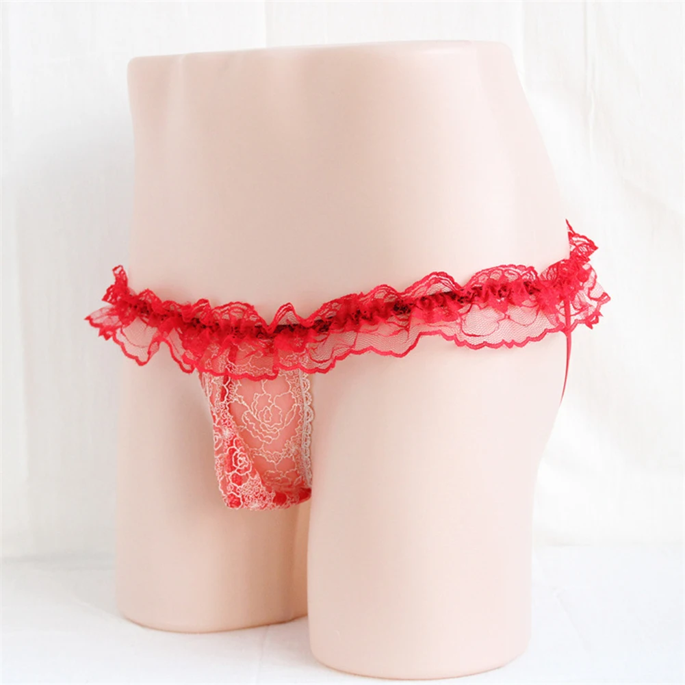 Sensual Lace GString Panties  Elegant Mens Sissy Underwear  Ideal for Bedroom Role Playing and Costume Parties