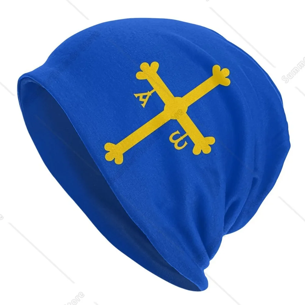 Flag Of Asturias Thin Skullies Beanies Autumn Spring Caps For Men Women National Flag Ski Caps Bonnet Hats