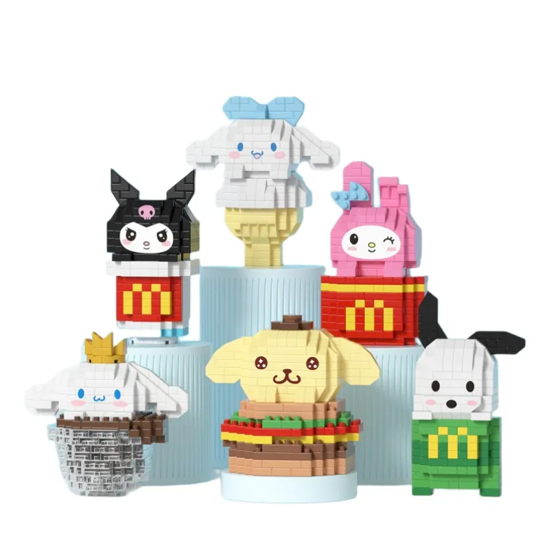 Sanrio Small Particle Building Block Creative Children\'s Toys Jade Gui Dog Pudding Dog Gift Handmade Decoration Doll