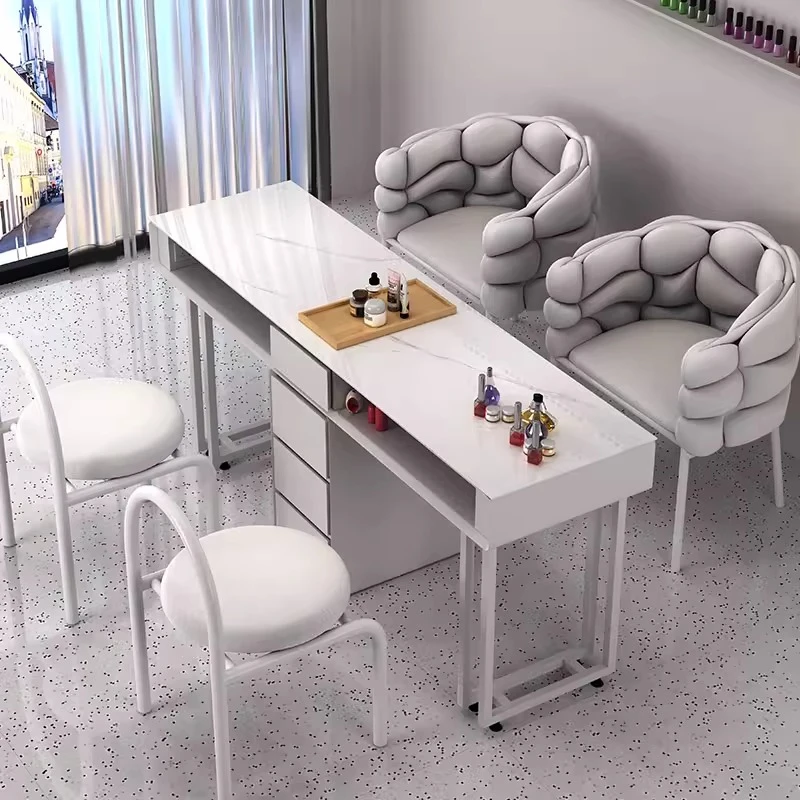 

Nordic Cream Style Manicure Table Japanese Creative Iron Art High-end Manicure Table Nail Salon Furniture Mesa Para Uñas FYNT