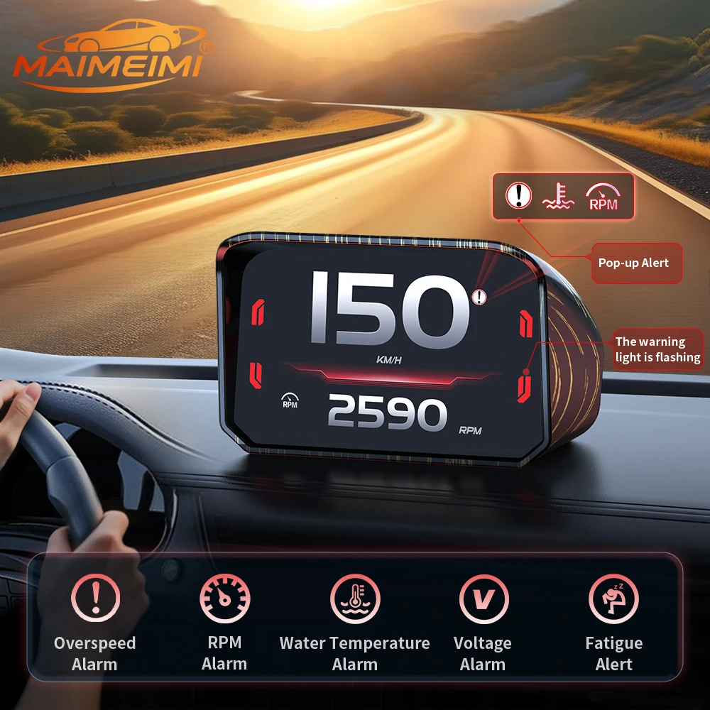 Multiple Alarm Functions P30 OBD 2 Scanner Multilingual Water Temperature Gauge RGB Switching Car Digital Speedometer Customize▪