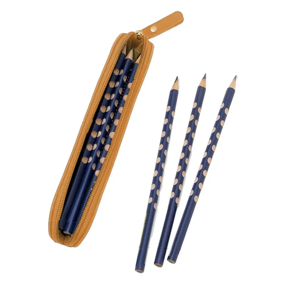 スタイリッシュなペンシルバッグ 多機能文具バッグ スリムペンシルケースオーガナイザー コンパクトなイミテーションレザーペン収納 ポータブル用