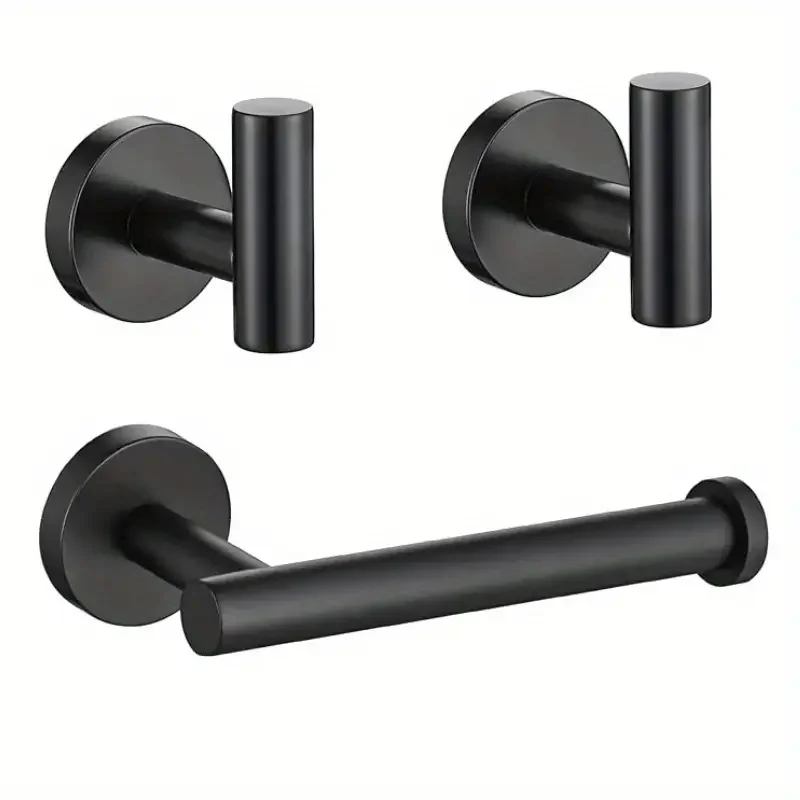 3-teiliges Badezimmer-Hardware-Set, Badezimmer-Zubehör-Set aus Edelstahl, inklusive Handtuchhalter und Toilettenpapierhalter, platzsparendes Design
