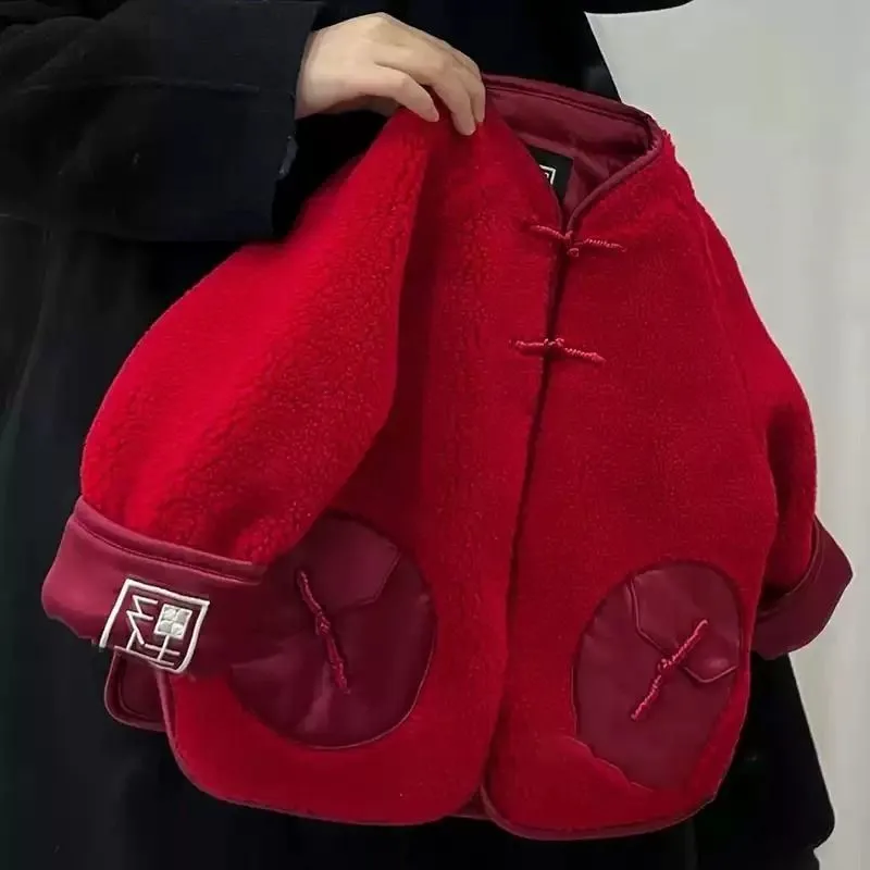 

2026 Boys/Girls Long Sleeve Jacket Children's Winter Chinese Warm Chinese Tang Clothing Top Coat Kids' New Year's Clothing LJ148