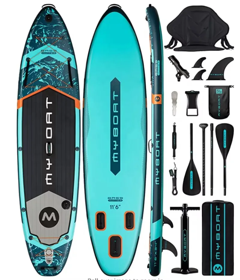 Long Board Paddle Board 11'6'' Seat Inflatable Stand Up SUP Isup Fishing Paddleboard with Sup Air Pump