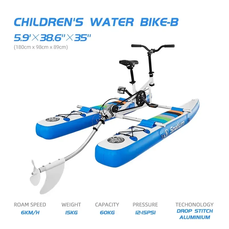 Water Bike for Children Single Person Aluminum Floating Pedal Drive Bike Water Bike Outdoor Water Sports Equipment