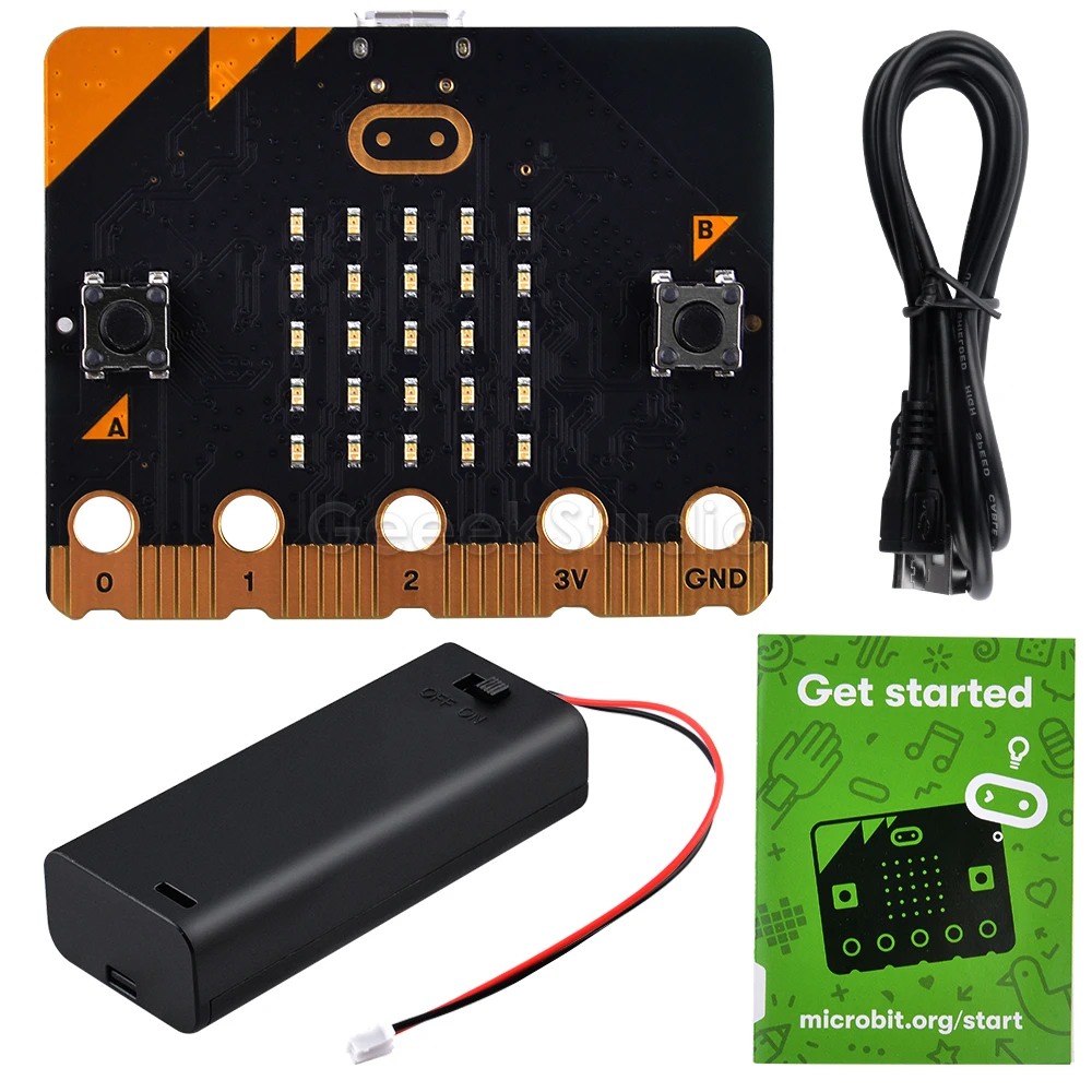 BBC Micro:bit V2.2 Board with Micro USB Cable and Battery Holder for Coding and Programming(Not Include Batteries)