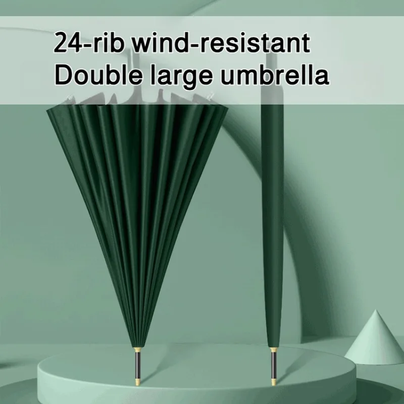 

Деловой утолщенный автоматический зонт с длинной ручкой, усиленный ветрозащитный плюс зонт