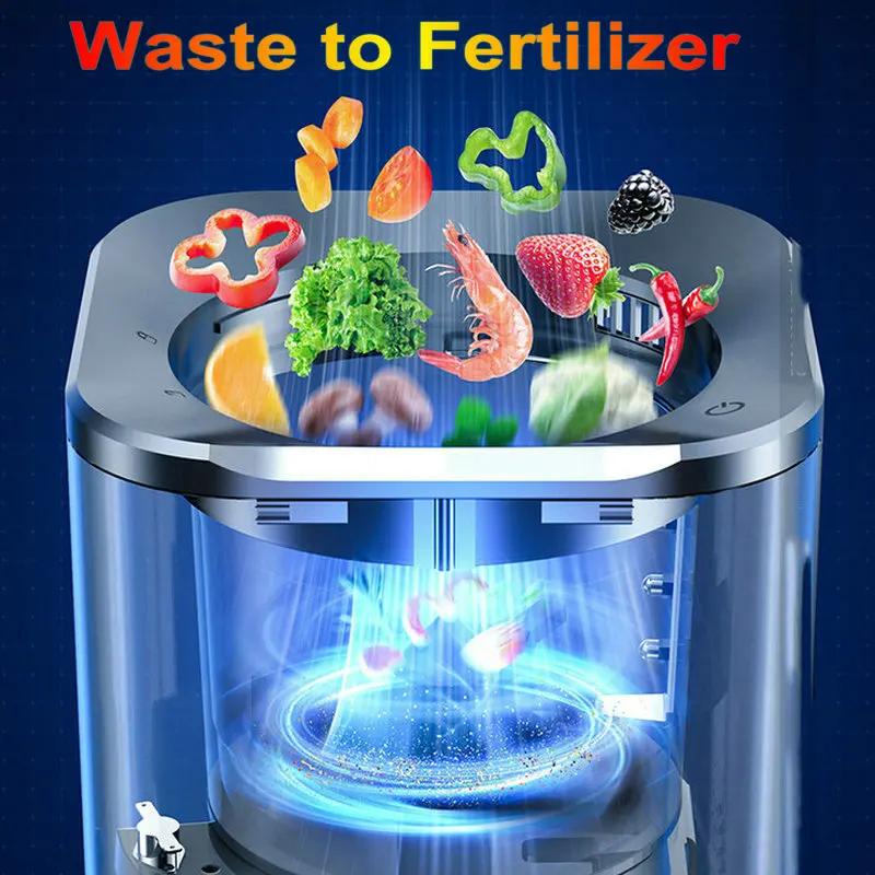 Household Food Waste Composter Composting Machine Crusher Kitchen Disposal Compost Machine Garbage Trash Shredder Can Processor