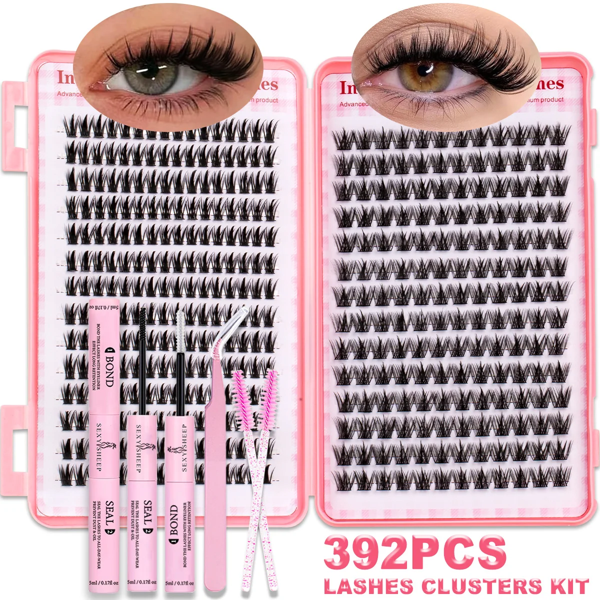 Wimpernbüschel Katzenaugen-Wimpernverlängerung Große Kapazität Natürlicher Look Einzelwimpern für DIY-Anwendung Clean Girl Wimpern Geschenk – Detail 1