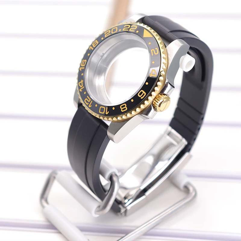 40-mm-Uhrengehäuse, NH35-Gummiarmband für NH35, NH36, NH34/38, Miyota8215, ETA2824-Uhrwerk, GMT-Sub-Gehäuse, 120-Klick-Lünette mit einseitiger Drehfunktion. – Detail 12