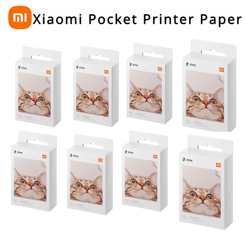 Original Xiaomi ZINK Pocket Printer Paper Self-adhesive Photo Print 10/50/100 Sheets Xiaomi 3inch Mini Printer Papers