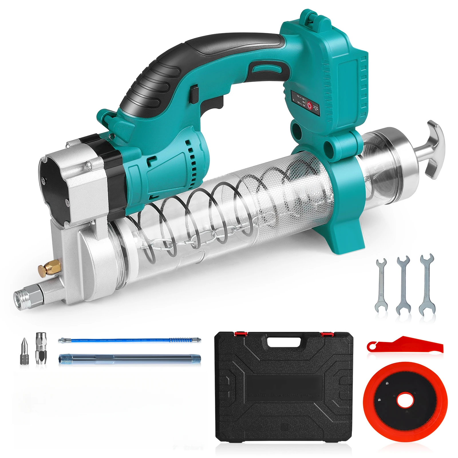 

10000PSL 689Bar Brushless Motor Grease Gun Lubricator 960W Electric Grease Gun High Pressure Explosion-proof (No Battery）