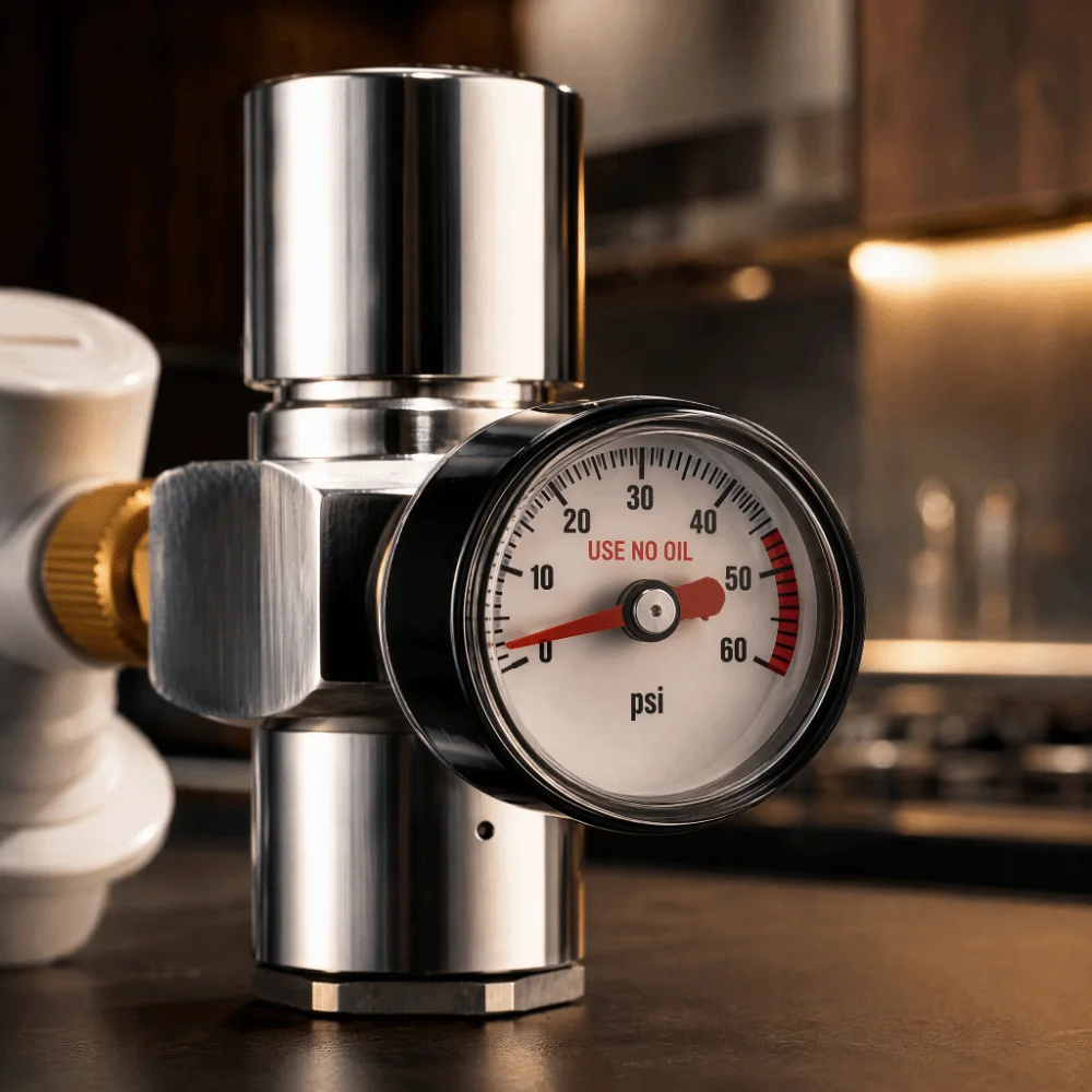 Mini Design Nitrogen Pressure Gauge Pressure Display 3/8UNF Thread Mini Pressure Gauge N2 Specific Gas Strap Gauge Gas System
