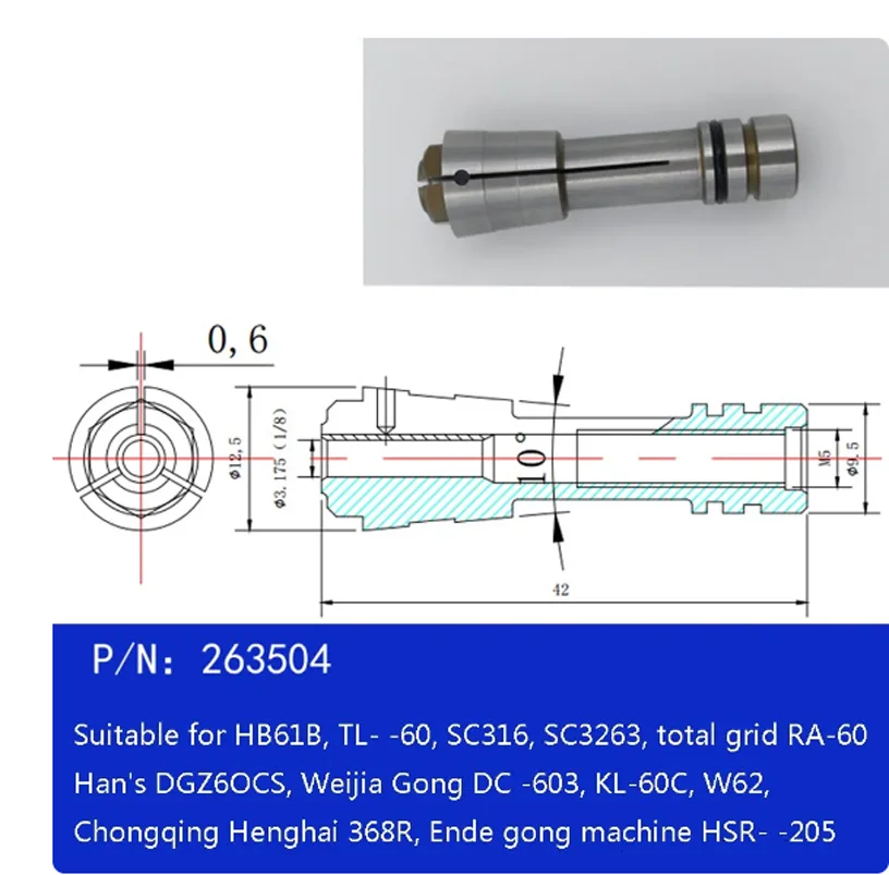 Imagem -02 - Precisão do Eixo Chuck Máquina de Gravura Escultura Chuck Slots Dgz60e Tl60c 263504 Novo 1pc Alta