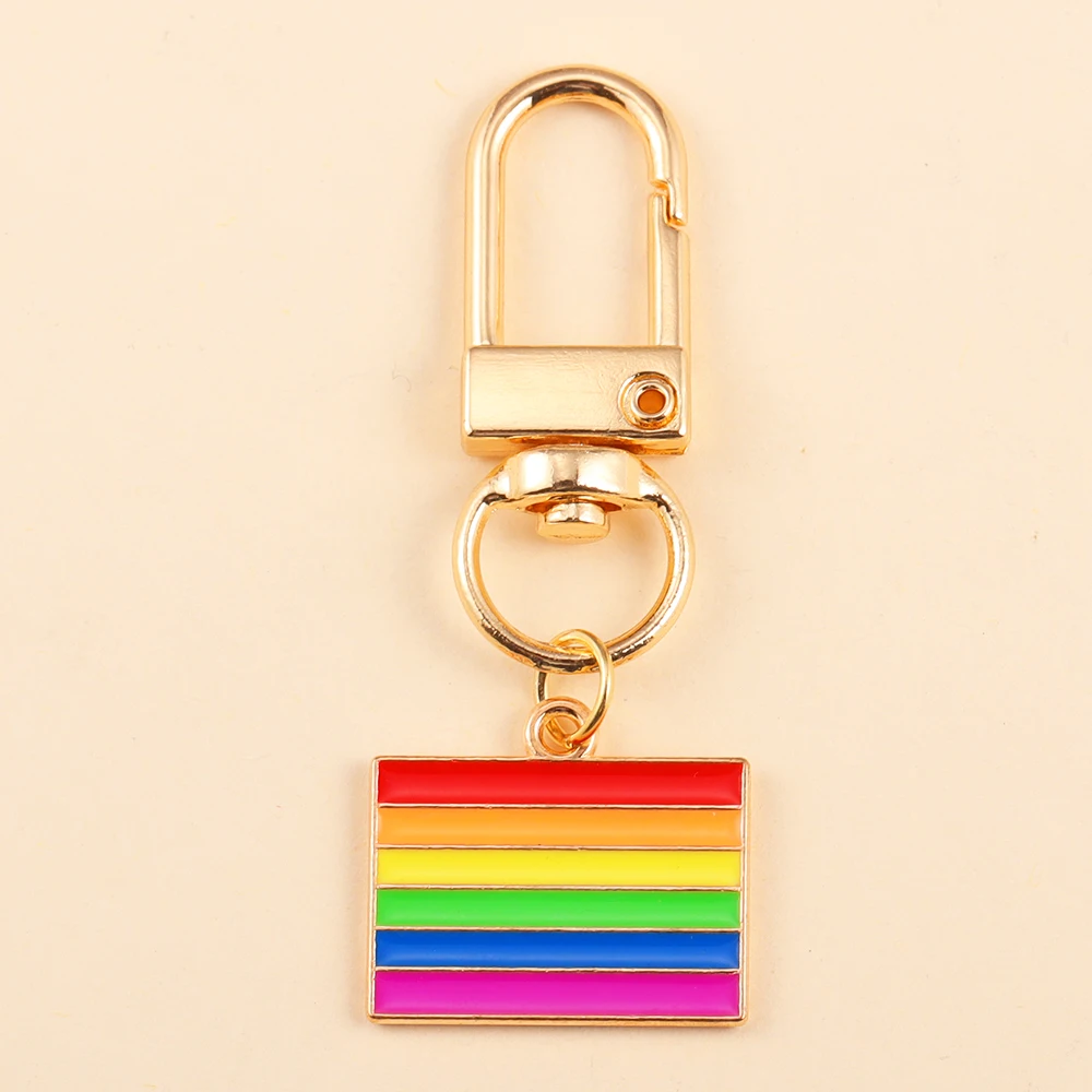 الملونة قوس قزح القلب العلم قلادة المفاتيح للرجال والنساء ، Lgbt الحب يفوز ، اكسسوارات حقيبة السيارة ، العصرية مفتاح سلسلة ، مجوهرات هدية ، 2 قطعة