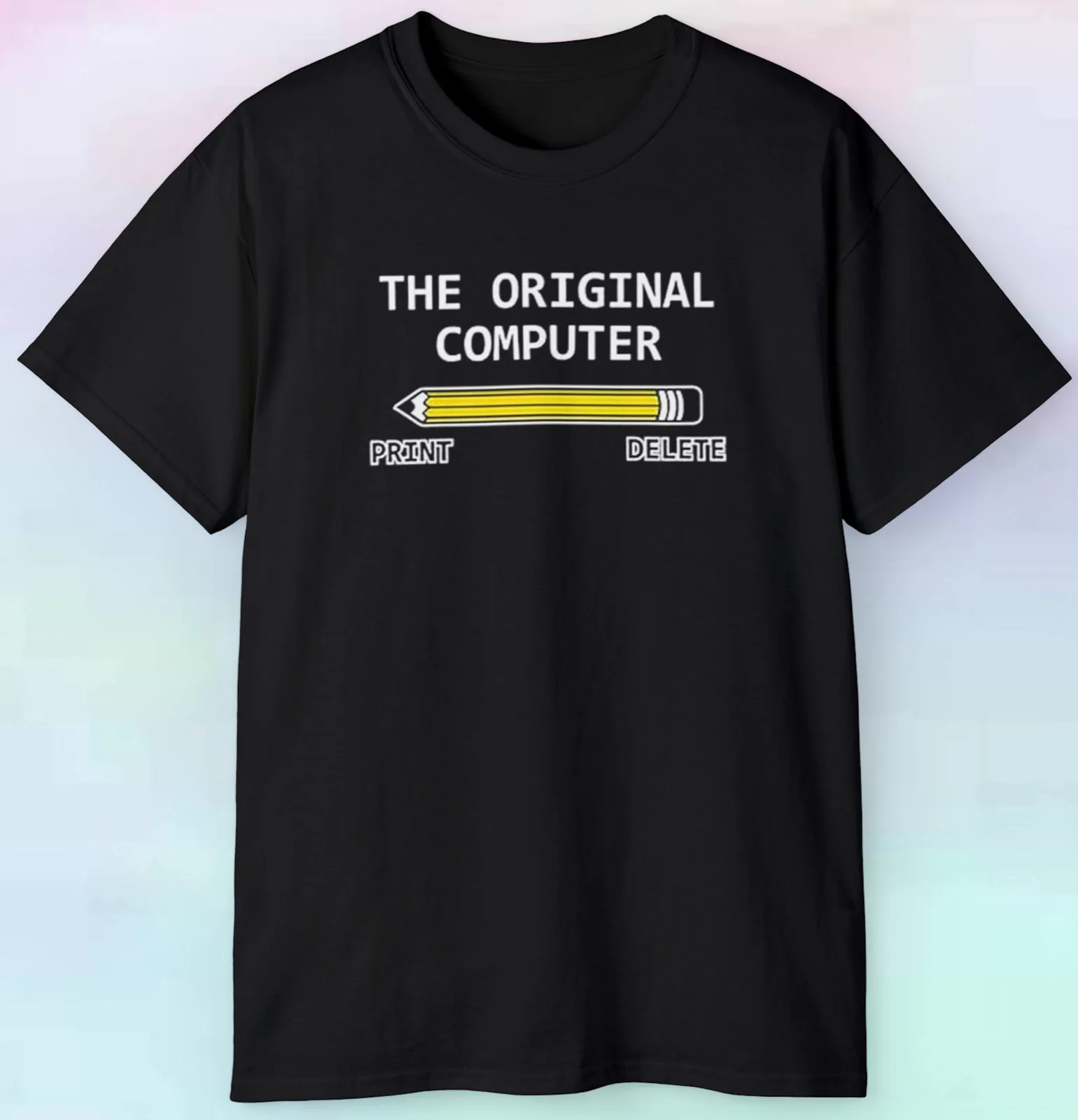 

Men's The Original Computer T Shirt | Funny Pencil Retro Throwback | S-5XL