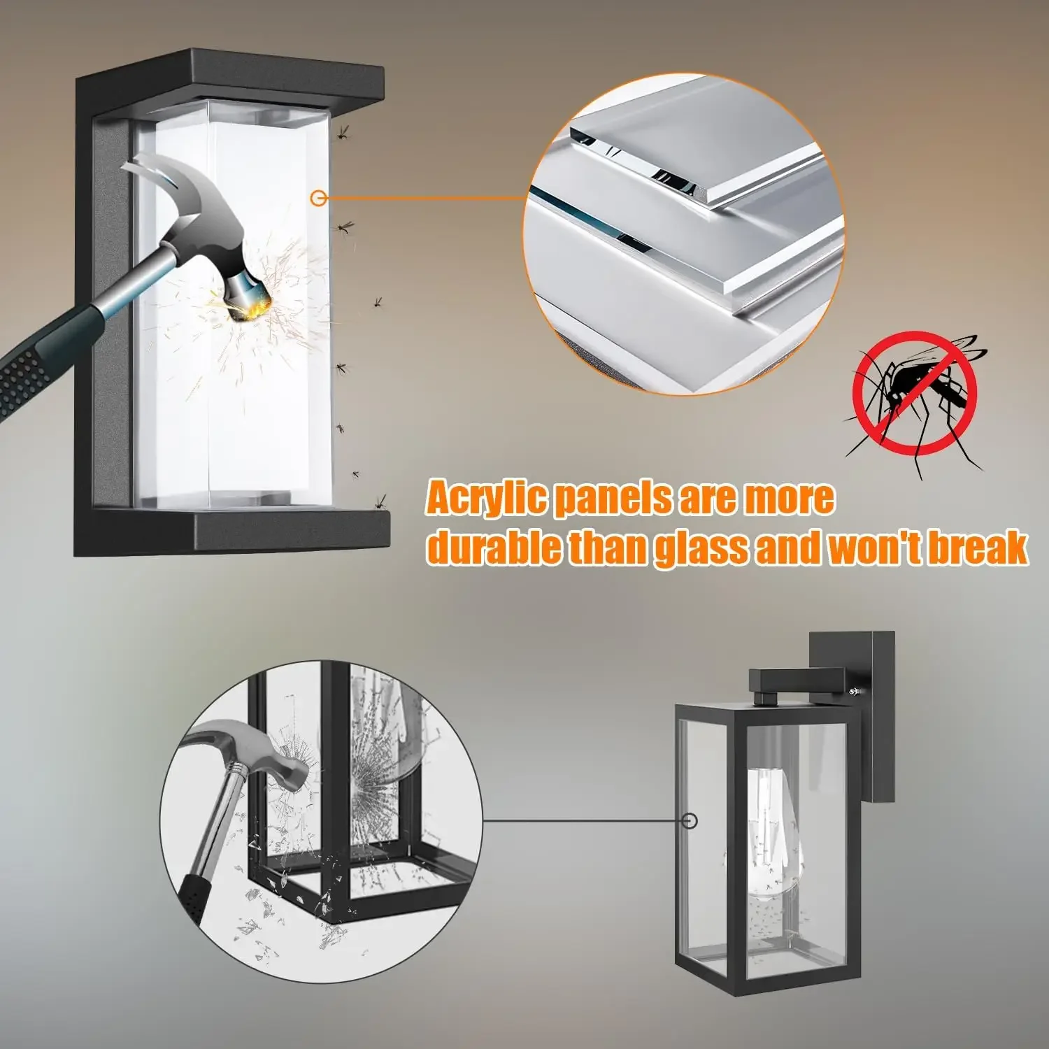 Наружные светильники 18 Вт, 6 шт., приятные для бюджета наружные светильники для крыльца, современные черные бра, настенное крепление, 1800 лм, 6000 К I