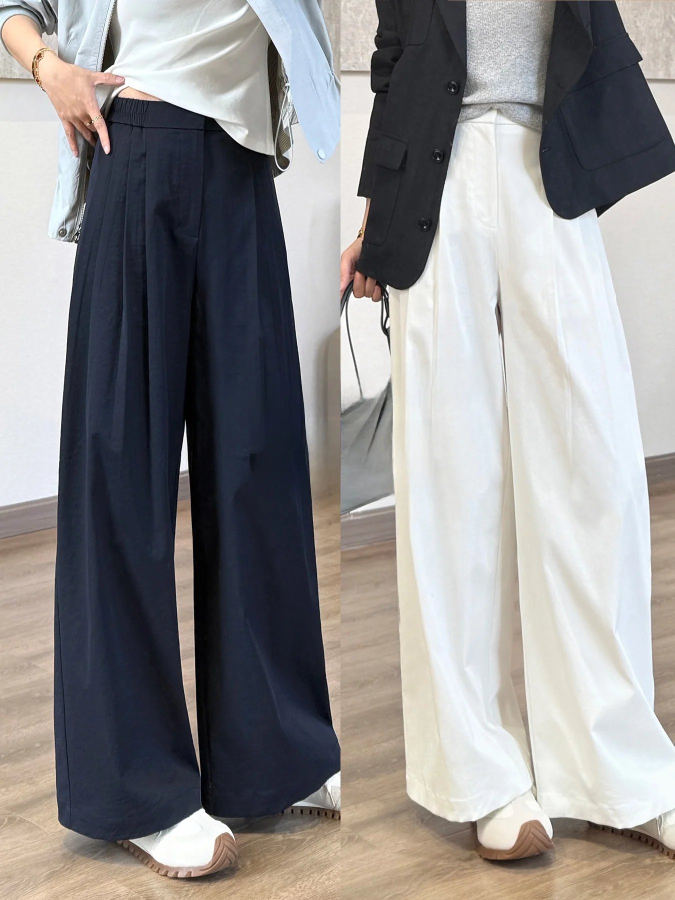 

LiangxiaoLiang Original Loose Lily Pants Anti-Wrinkle Sunscreen Stand-Cut Casual Pants Spring Summer Women's High Waist Butto...