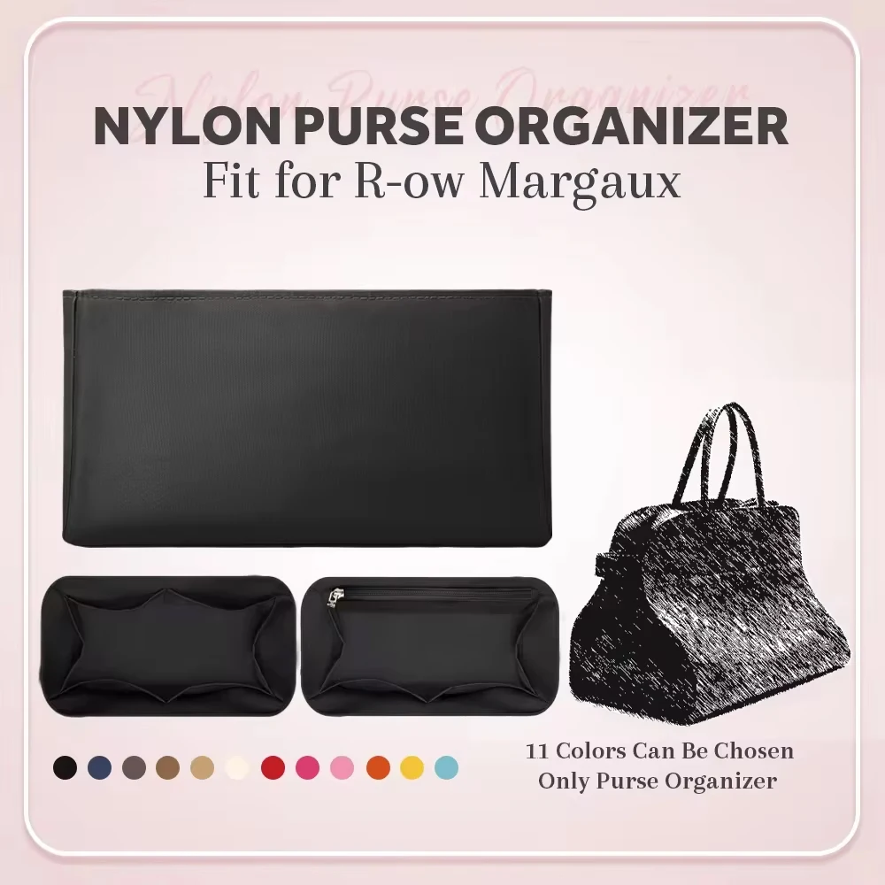 Nylon Purse Organizer Insert, Large Inner Liner Bag In Bag Insert Fit for R-ow Margaux Handbag Lightweight Inside Storage Bag