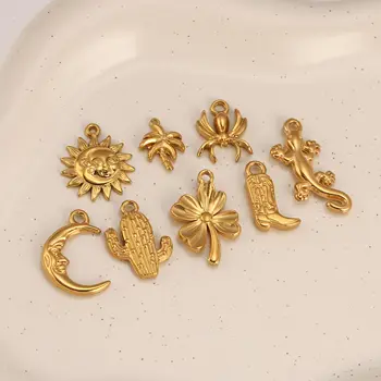 3件組椰子樹/靴子/蜘蛛/太陽/仙人掌造型不銹鋼熱帶沙漠吊墜,適用於項鍊、手鍊DIY飾品製作 10 最佳銷售 椰子女孩 - №10