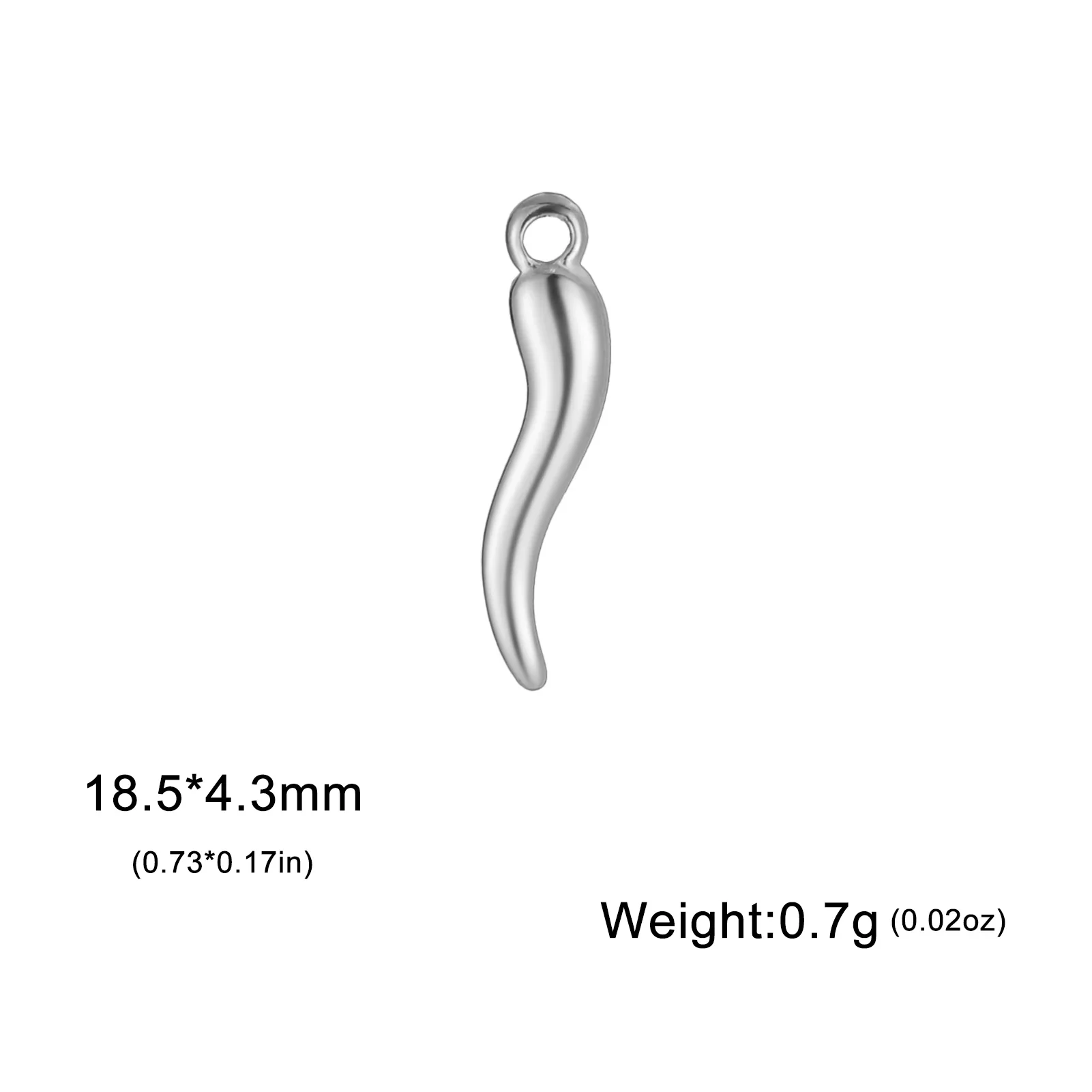 3 Stück/Set, italienische Horn-Anhänger für die Schmuckherstellung, zum Selbermachen, aus Edelstahl, als Glücksbringer, Symbol für Liebe und Freundschaft, Großhandel. – Detail 8
