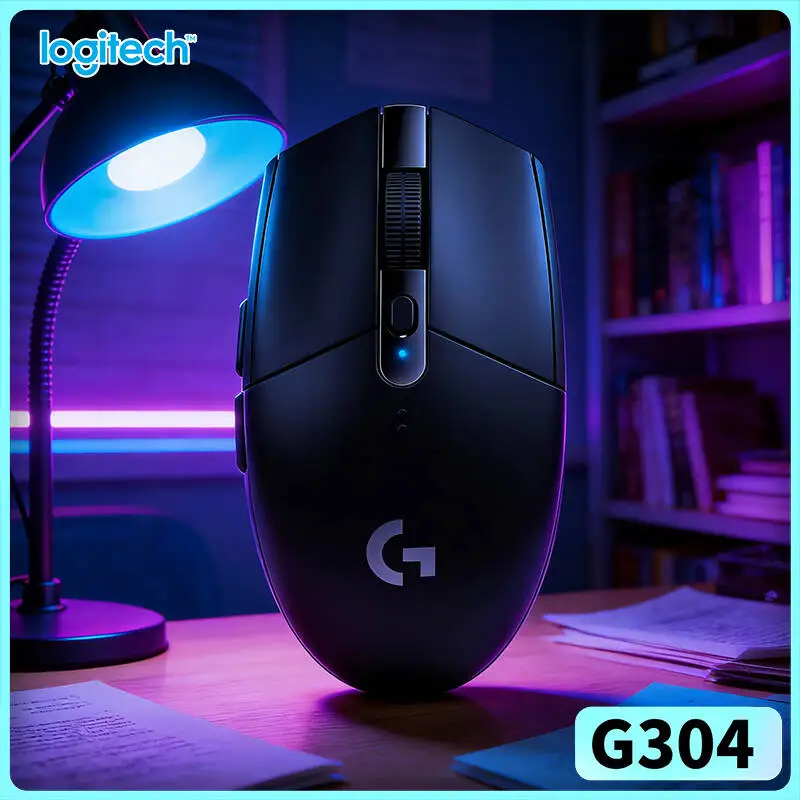 Logitech G304 LIGHTSPEED Wireless Mouse 12000 DPI HERO Sensor 1ms Latency 250hr Battery Streamer Compact Users