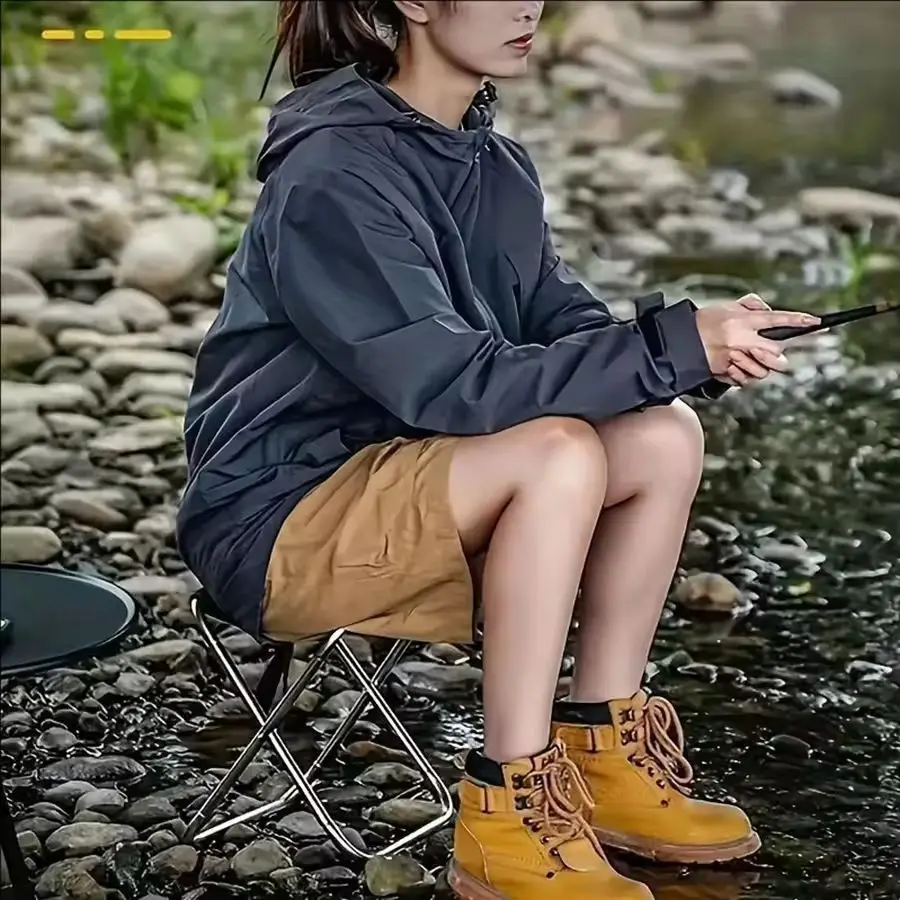 1 Stück Camping-Angelstuhl, ein leichter und praktischer Stuhl mit halbgefaltetem Design für einfachere Aufbewahrung – Detail 3