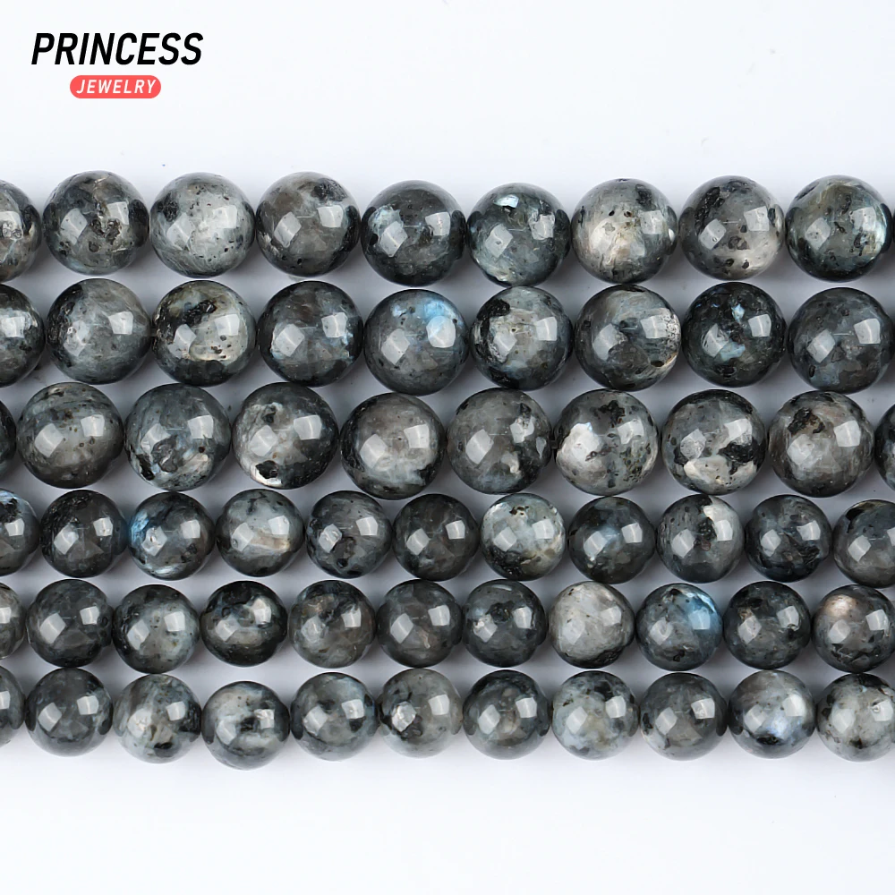 Perles en Pierre Naturelle de Labrumen Noir de Madagascar, A ++, Larvikite, pour Bijoux, Breloques de Direction, Bracelet, Collier, Accessoires de Bricolage