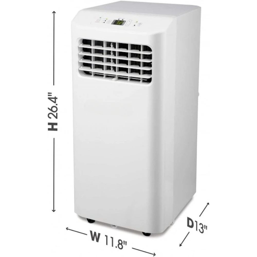 Aire acondicionado 5000-BTU DOE (115 voltios) con ventilación blanca, mando a distancia, enfria 150 pies cuadrados, 3 modos (refrigeración, ventilador, deshumidificador)