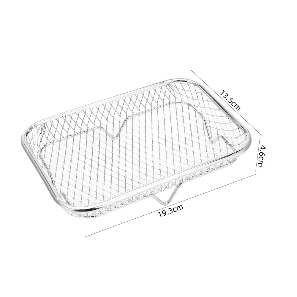 1Pc Air Friteuse Rek Stapelbaar Grillrek Roestvrijstalen Grillmand Non-stick Airfryer Lade Draadrek Mand Keukengadgets