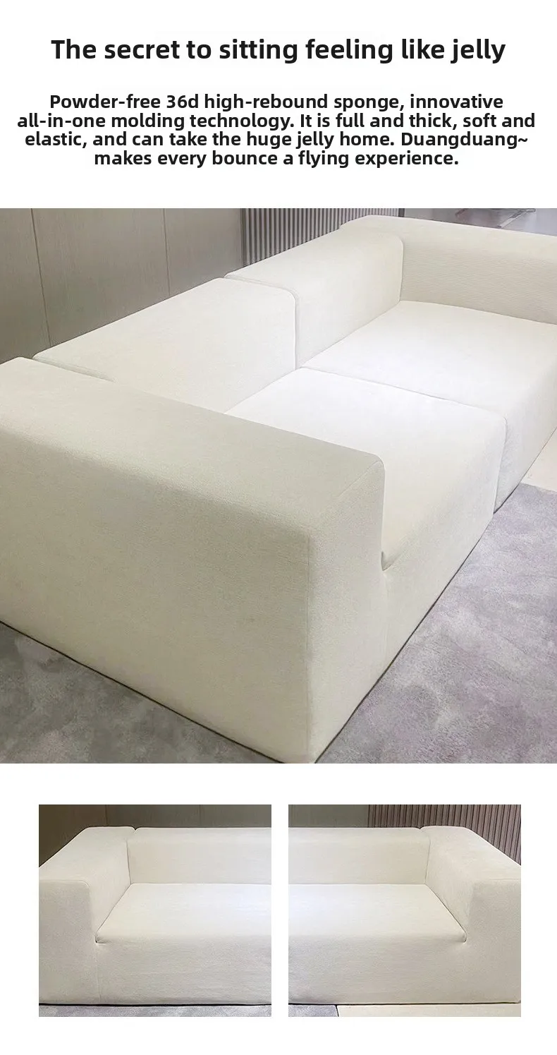 โซฟาผ้าบล็อกเต้าหู้อัดสุญญากาศ โซฟาห้องนั่งเล่นแบบแถวตรง ถอดประกอบและซักได้ สำหรับโครงการโรงแรม